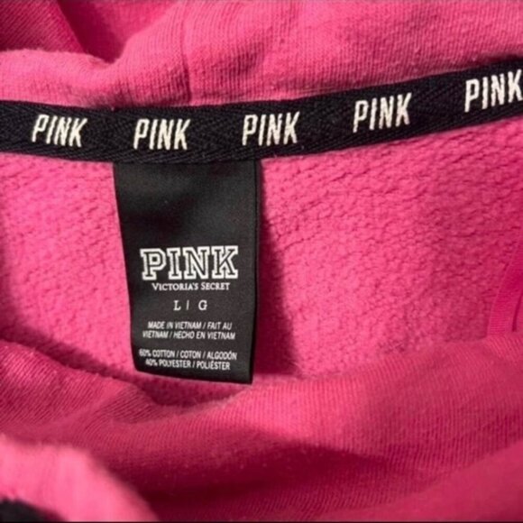 Victoria's Secret PINK Funnel Neck Hoodie Large Logo VS - Picture 4 of 6